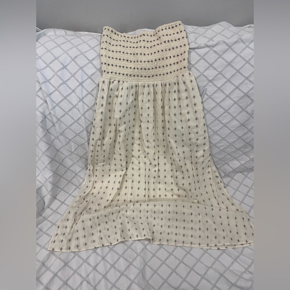 Nordstrom Cream and Black Midi Dress